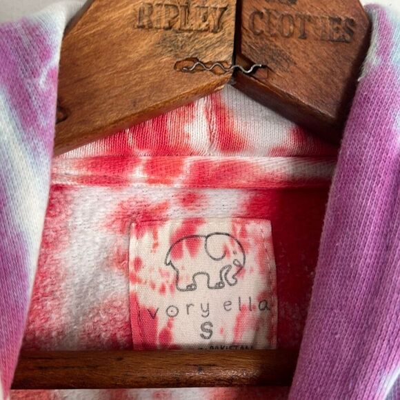 Ivory Ella Rainbow Tie Dye Organic Cotton Pullover Hoodie Multicolor Size Small - Picture 5 of 7